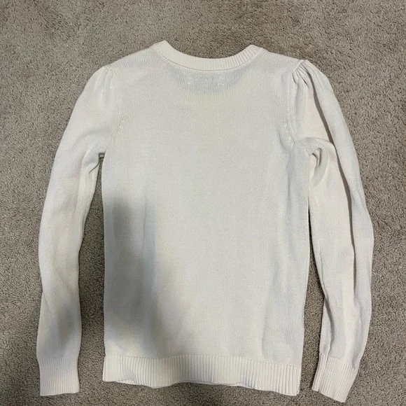 LOFT Puff Sleeve Button Sweater - Picture 6 of 8